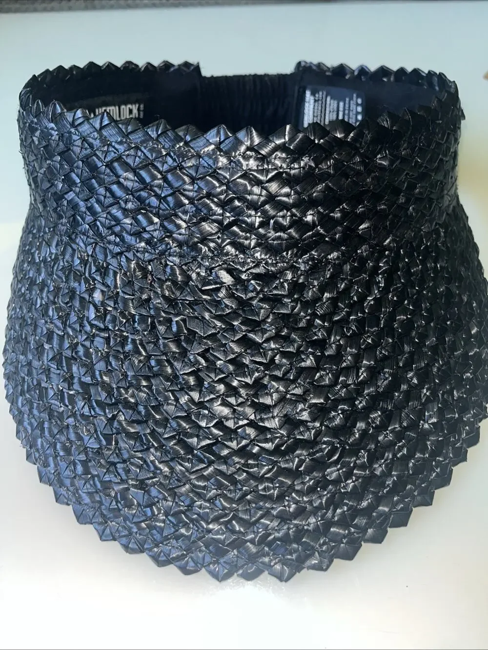 Hemlock Hat Co. Capri Visor (Onyx) Hand-woven elastic strap closure